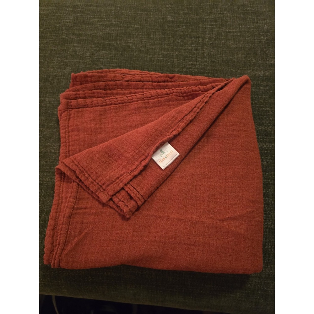 Fern And Avery Muslin Swaddle Blanket Rust Orange 70 Bamboo 30 Organic Cotton